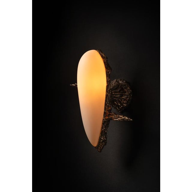 Black Small LV-426 Sconce in Patinated Cast Bronze by William Guillon For Sale - Image 8 of 18