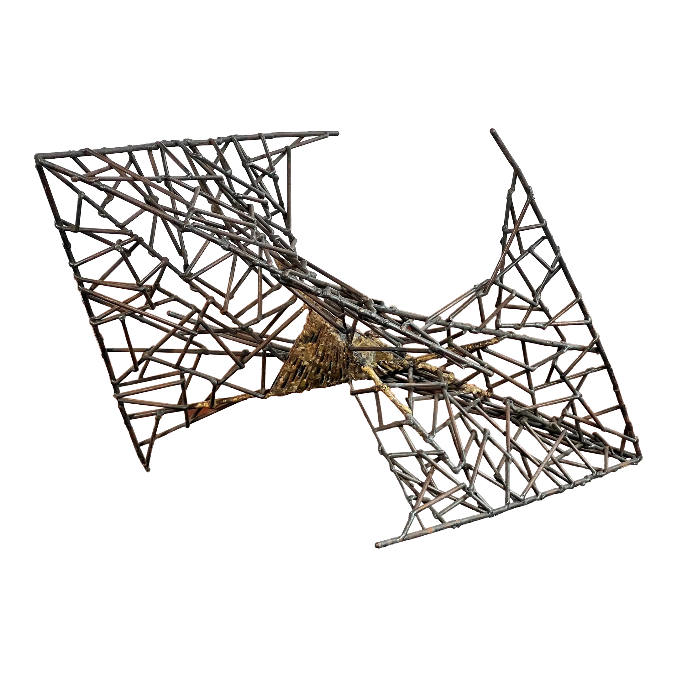 アート・デザイン・音楽 Hodler, Anker, Giacometti Vintage Mid Century Modern Brutalist Iron Wire Abstract