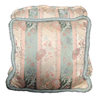 Vintage Mid-Century Italian Traditional Floral Print Pillows - a Pair For Sale