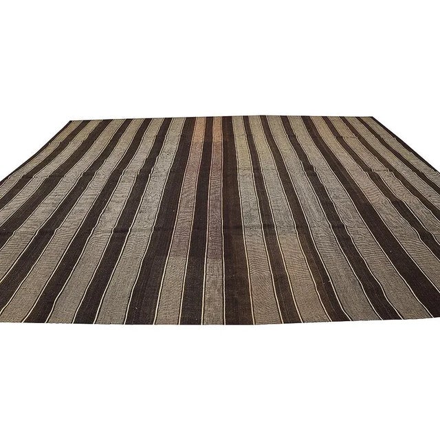 Vintage Brown Kilim Rug For Sale - Image 4 of 7