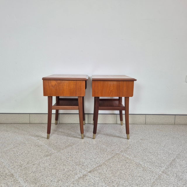 Wood Norwegian Nightstands in Teak, 1960s, Set of 2 For Sale - Image 7 of 12