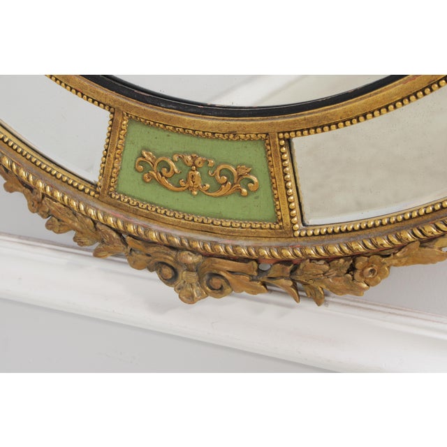 Glass Vintage 1930s Louis XVI Style Parcel Gilt Mirror For Sale - Image 7 of 16