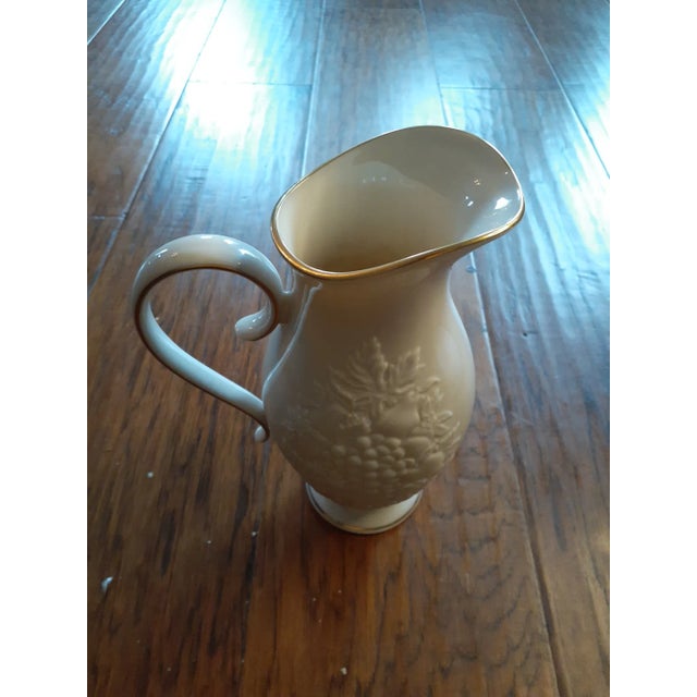 Vintage Lenox Ivory Fine Porcelain Usa Fruit of Life Pitcher For Sale - Image 4 of 8