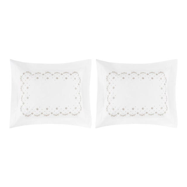 Meadow Standard Sham in Platinum - a Pair For Sale