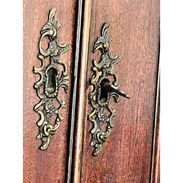 Brown Antique Georgian Mahogony 13 Glass Pane Stepback Display Cupboard For Sale - Image 8 of 12