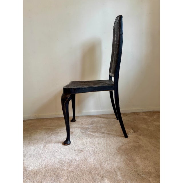Early 20th Century Black Asian Wicker Chair For Sale - Image 4 of 7