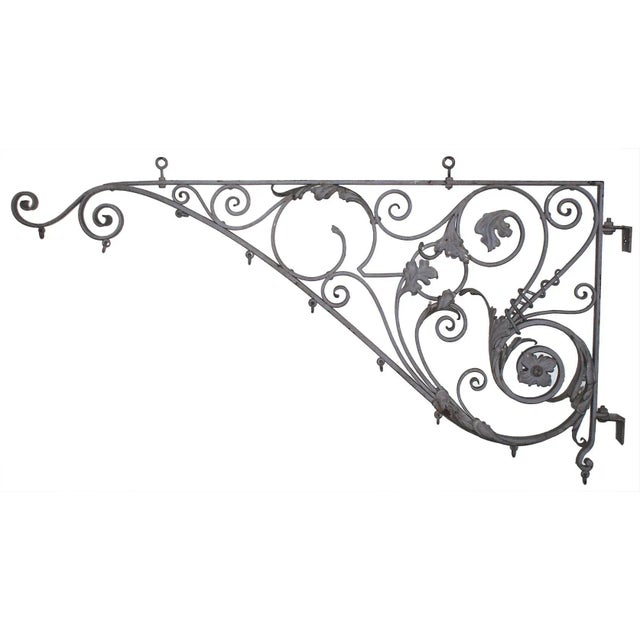 19th Century Wrought Iron Sign Bracket For Sale In New York - Image 6 of 9