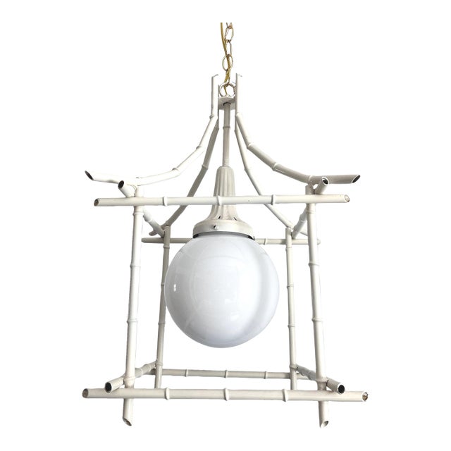 1960s Italian Bamboo Pagoda Light For Sale