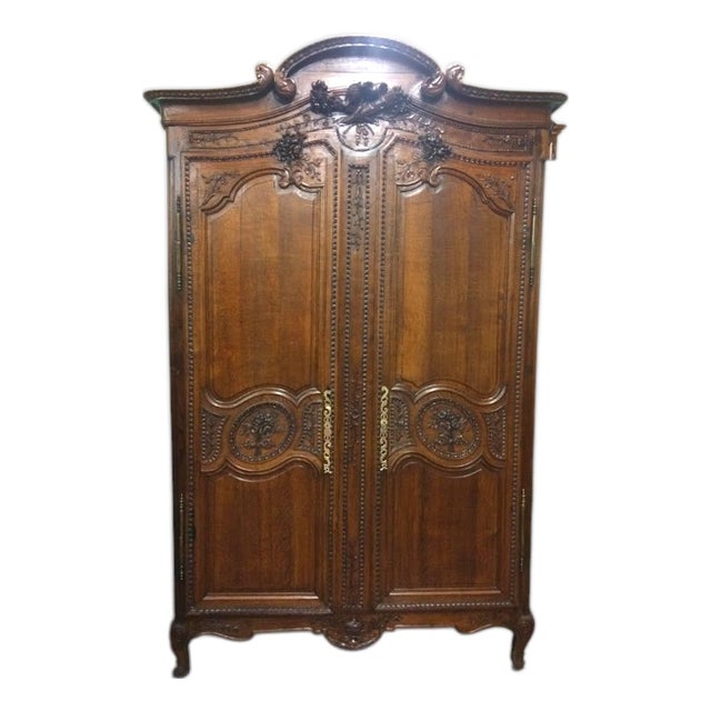 Antique Oak Wardrobe, French Style Wardrobe For Sale