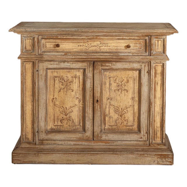 Handcrafted Italian Rustic Sideboard With Hand-Painted Distressed Finish For Sale