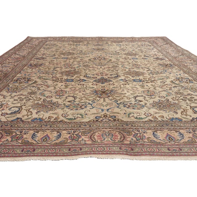 French Late 20th Century Vintage Persian Tabriz Rug - 08'04 X 11'07 For Sale - Image 3 of 9