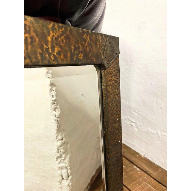 19th Century Antique Arts and Crafts English Hammered Copper Mirror, 1890s For Sale - Image 5 of 8