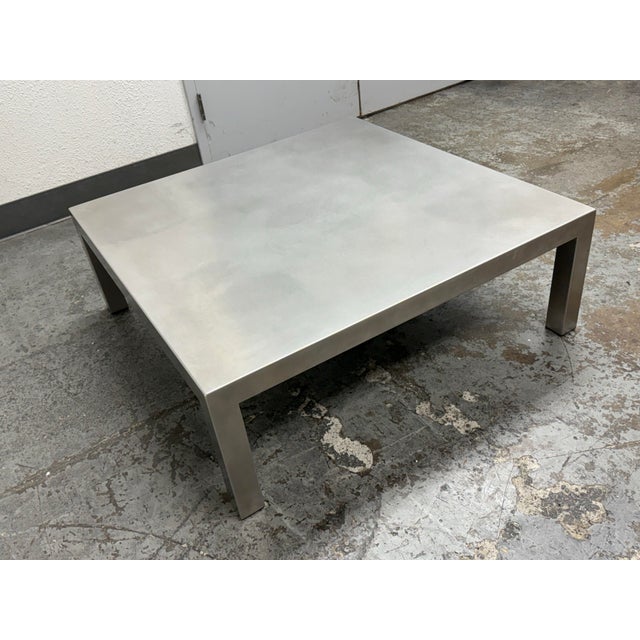 Maria Pergay Style French Stainless Steel Coffee Table For Sale In San Francisco - Image 6 of 12