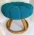 Blue Mid 20th Century Heywood-Wakefield Mid-Century Modern Flower Swivel Ottoman Footstool For Sale - Image 8 of 11