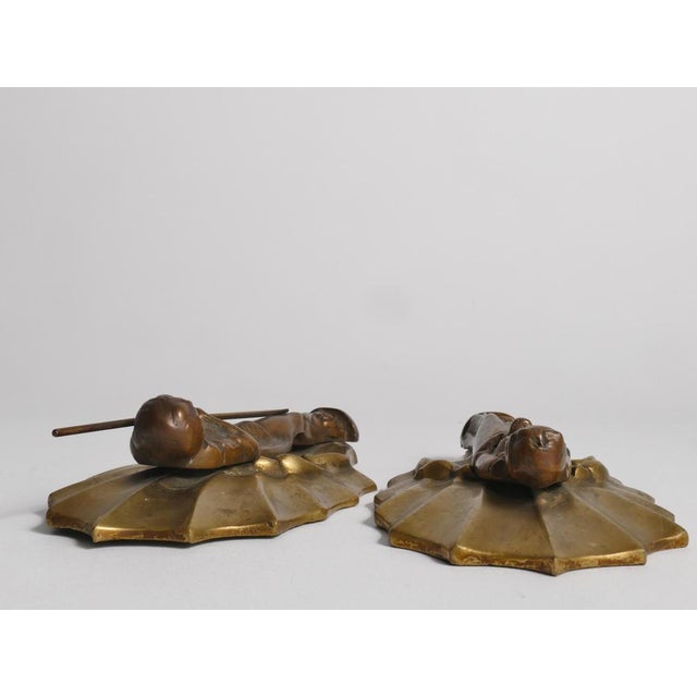 Art Nouveau Brass Wall Sculptures of Saint George, Princess & Dragon, Set of 2 For Sale - Image 10 of 13