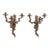 Pair of Antique Louis XV Foliate Bronze Candle Wall Sconces For Sale