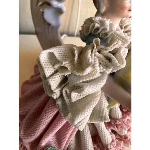 Vintage Victorian Dresden Porcelain Lamp, Germany For Sale - Image 10 of 11