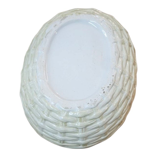 19th Century Staffordshire Bisque Hen on a Basketweave Nest From England.