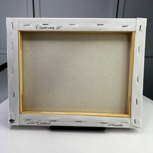 Paint Flowering 2 Original Acrylic Painting Floral Wall Art on 8x10 Stretched Canvas For Sale - Image 7 of 7