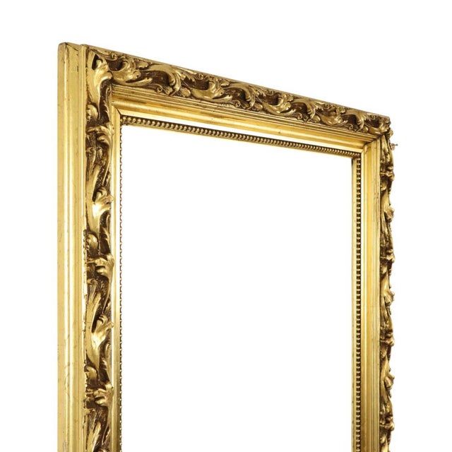Antique Baroque Style Gold Leaf Gilded Pine Frame For Sale - Image 10 of 18