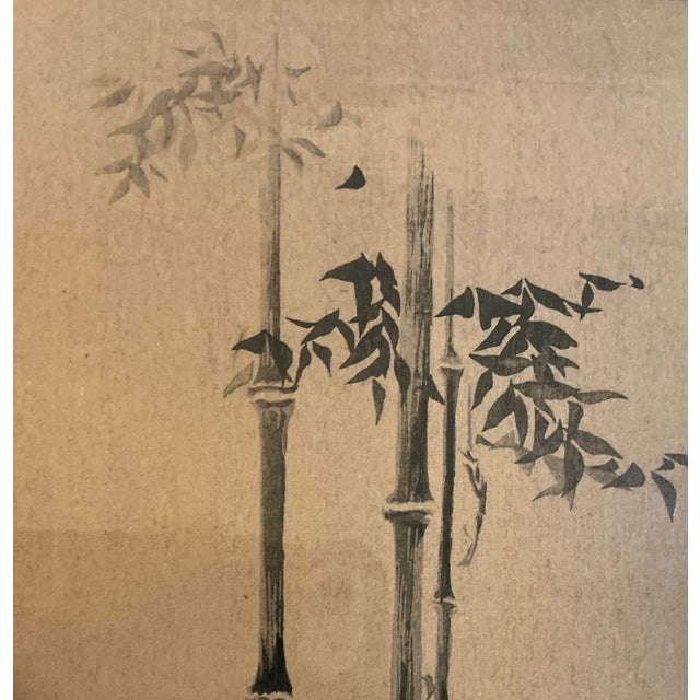 Asian Vintage Asian Rooster Painting With Artist Seal, Framed Bamboo-Style For Sale - Image 3 of 10