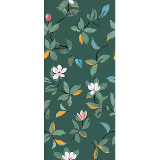 Large Scale, Magnolias Wallpaper by Paule Marrot in Evergreen For Sale