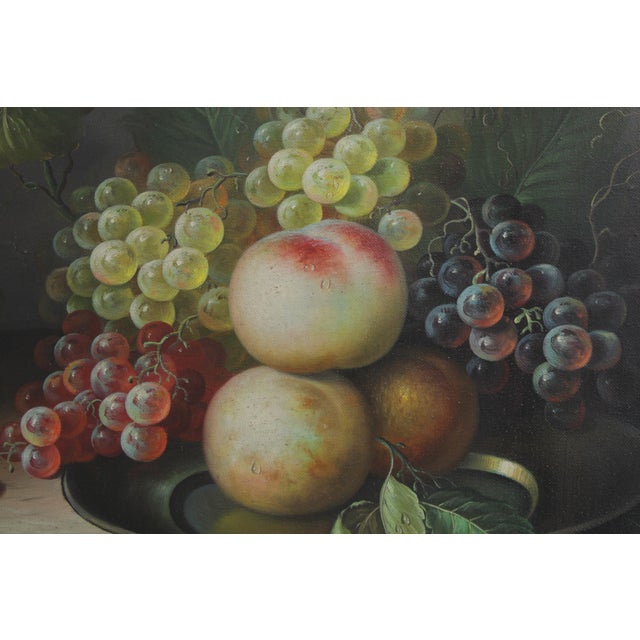 1950s Oil on Canvas Still Life Painting of Fruit Signed by “Pinder” (Signed) For Sale - Image 5 of 14