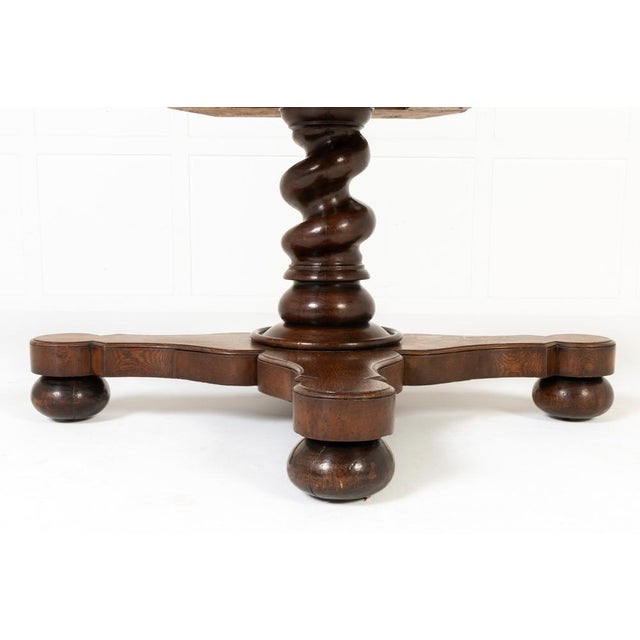 Large 19th Century English Oak Drum Table For Sale - Image 6 of 10