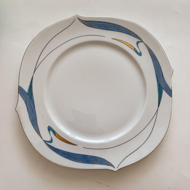 1990s Form Wellenspiel Wasservögel Turquoise Dinner Plate from Meissen, 1990s For Sale - Image 5 of 5