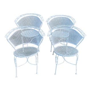 Set of 4 Mid Century Modern Curved Barrel Back Chairs For Sale