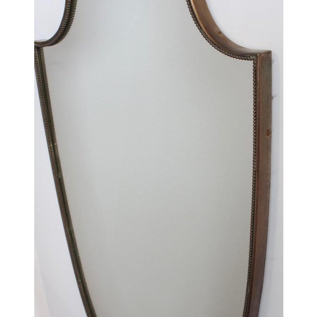 Mid-Century Italian Wall Mirror with Brass Frame and Beading, 1960s For Sale - Image 11 of 16