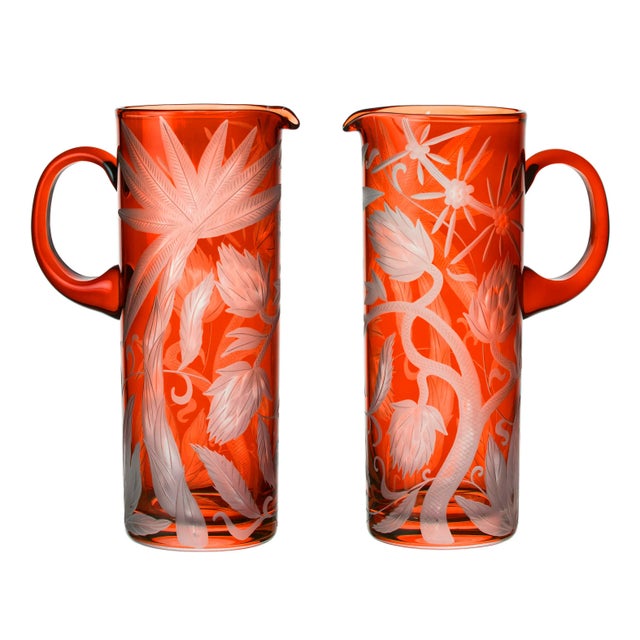 Mid-Century Modern ARTEL Jungle Deco Large Pitcher in Burnt Orange For Sale - Image 3 of 3