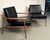 Mid-Century Modern Vintage Metal and Wood Lounge Chairs by Howell- Set of 2 For Sale - Image 3 of 12