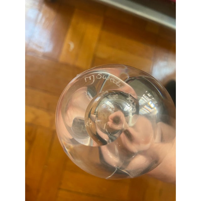 Pair of Vintage Mid 20th Century Mats Jonasson Art Glass Bud Vases Signed For Sale In New York - Image 6 of 13