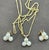 2020s Tripod Pearl Earring With Matching Pendant & 14 Karat Yellow Gold Chain Set For Sale - Image 5 of 7