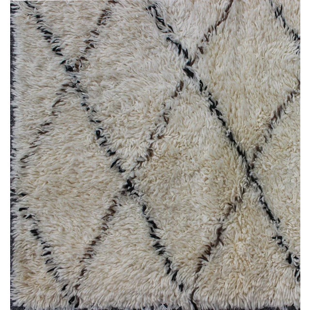 Off White and Black Vintage Moroccan Rug. Keivan Woven Arts, , Vintage Moroccan Rug 9'4 X 12'. Vintage Large Moroccan Rug-...