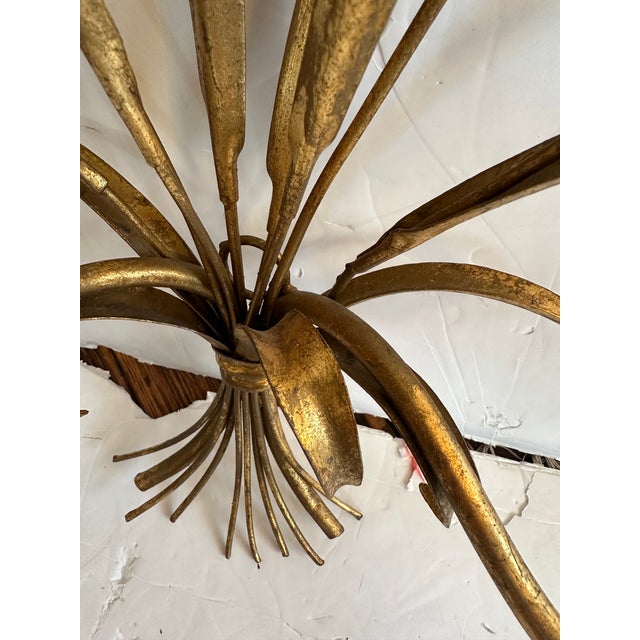 Gold Vintage Gilded Tole Candle Sconces For Sale - Image 8 of 8