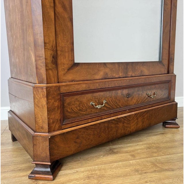Antique French Carved Burr Walnut and Mirrored Wardrobe For Sale - Image 9 of 18