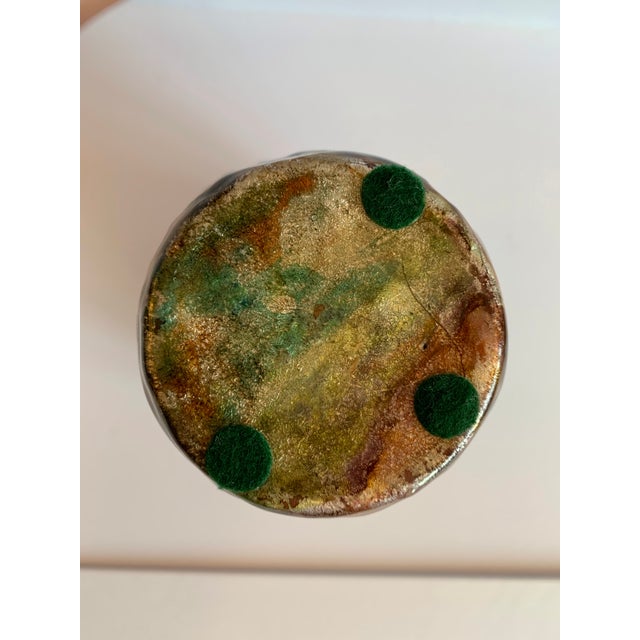 Antique Late 19th Century French Countryside Chateau Painted Enamel on Copper Scenic Vase Signed and Marked France Circa 1900 For Sale - Image 12 of 13