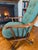 Heywood-Wakefield Danish Modern Tufted Swivel Lounge Chair & Pleated Ottoman in Emerald Tweed 1960's For Sale - Image 12 of 16