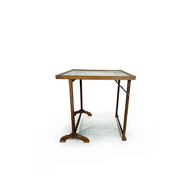 Antique Victorian Metamorphic Mahogany Fire Screen Table with Hand Painted Floral, 1890s For Sale - Image 5 of 11
