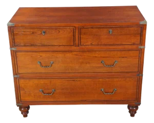 Italian Fiorini British Campaign Style Solid Cherry Chest of Drawers Dresser