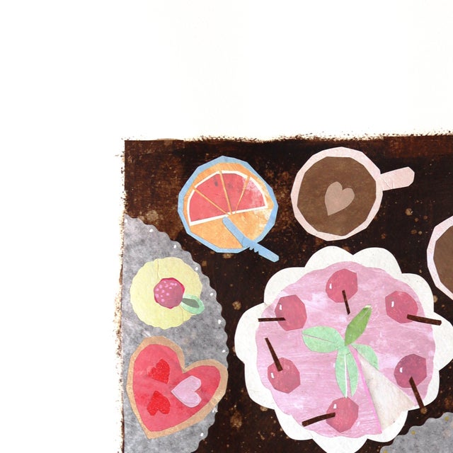 2020s It's Time for a Dessert - Architectural Colorful Watercolor Still Life on Paper by Maria C. Bernhardsson For Sale - Image 5 of 6