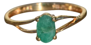 The Holmesburg: Ladies Yellow Gold Engagement Style Ring set with 0.55 CT Emerald