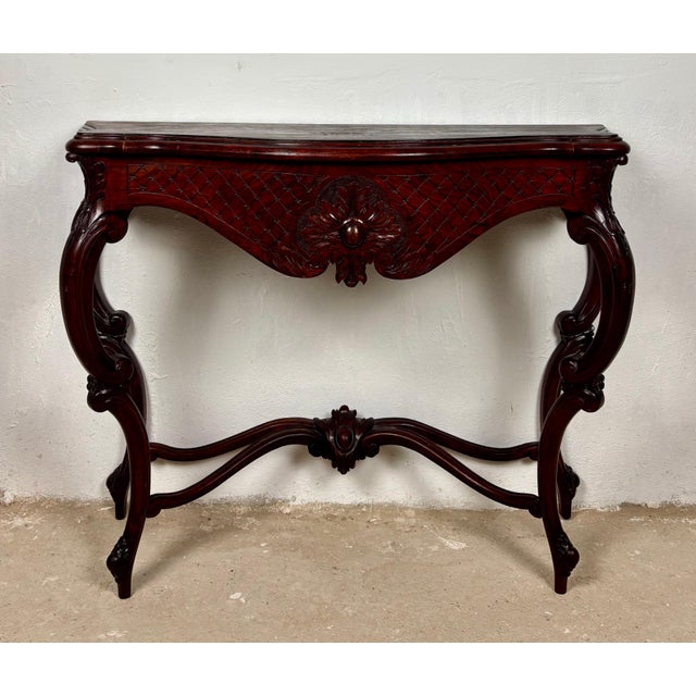 Rococo Italian Rococo Style Carved Console Table, Early 20th Century For Sale - Image 3 of 14