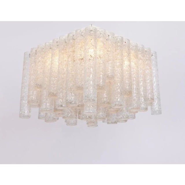 1960s Murano Ice Glass Tubes Flushmount attributed to Doria, Germany, 1960s For Sale - Image 5 of 9