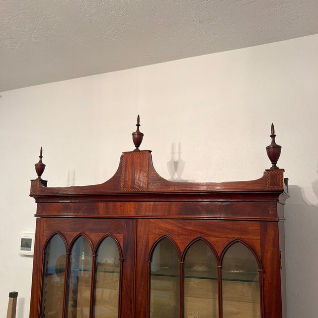 A very beautiful and exceptional Hepplewhite secretary bookcase from Massachusetts, probably Boston, from the Federal...