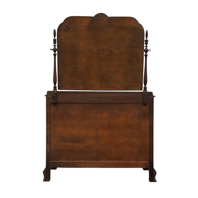 Vintage Antique Solid Mahogany Traditional American Federal Style 47" Chest of Drawers W. Tilt Mirror 577-4 For Sale - Image 10 of 12