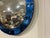 1950s Mid 20th Century Italian Modern Blue Beveled Convex Mirror For Sale - Image 5 of 7