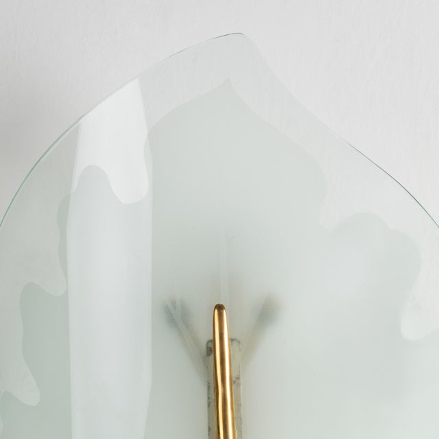 Wall Light in Glass and Brass by Pietro Chiesa for Fontana Arte, 1950s For Sale - Image 4 of 8